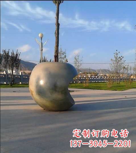 不銹鋼蘋果雕塑藝術與現實的完美結合