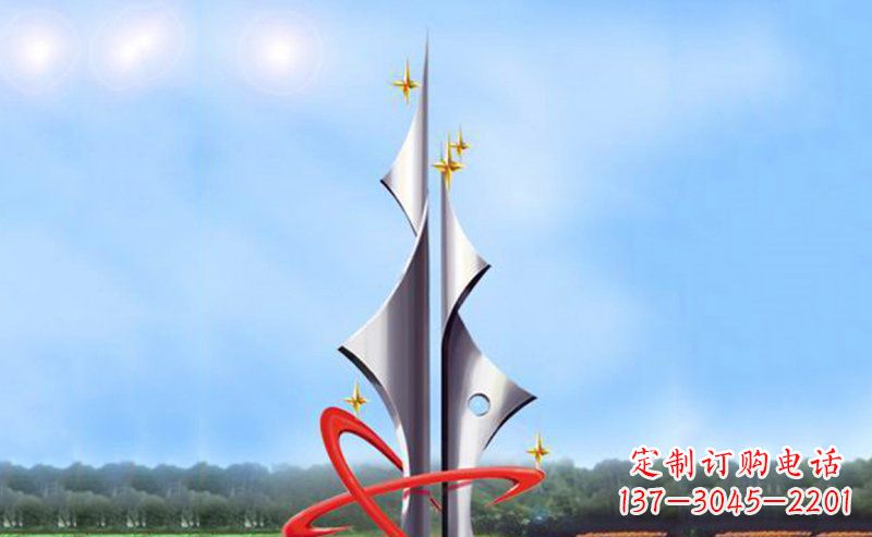 不銹鋼企業理想之夢抽象雕塑