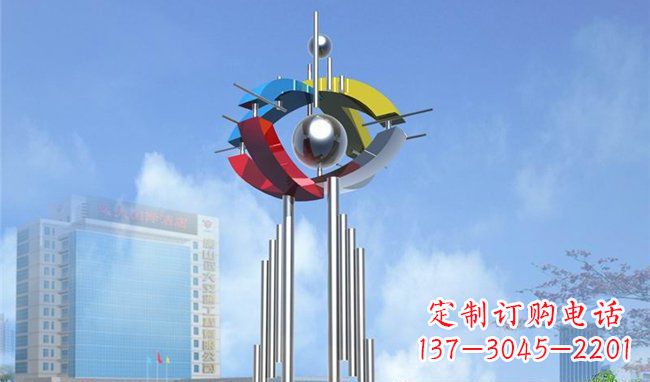 不銹鋼企業眺望抽象雕塑