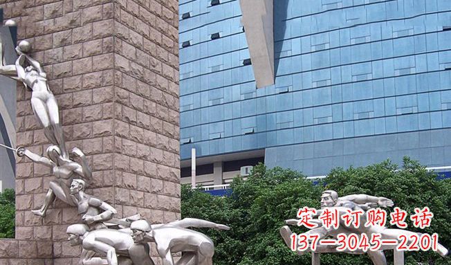 不銹鋼人物運動雕塑 (3)