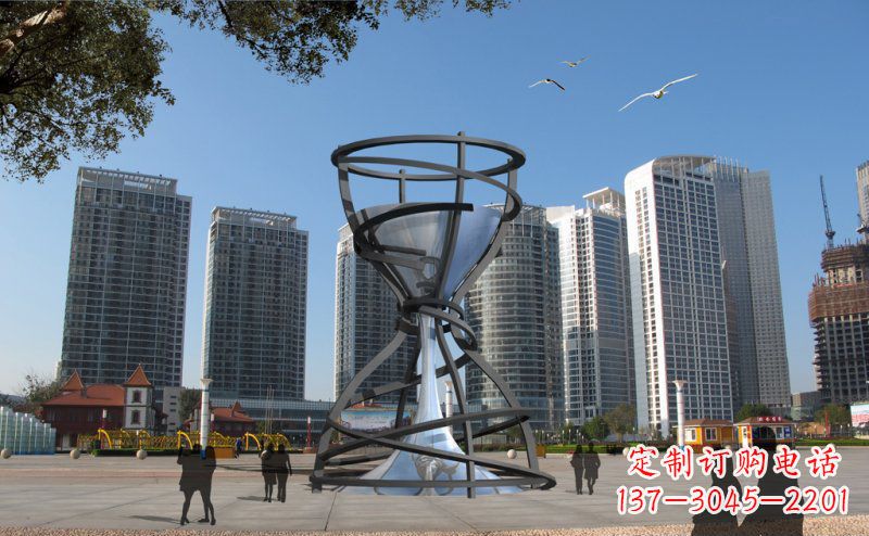 不銹鋼沙漏廣場雕塑