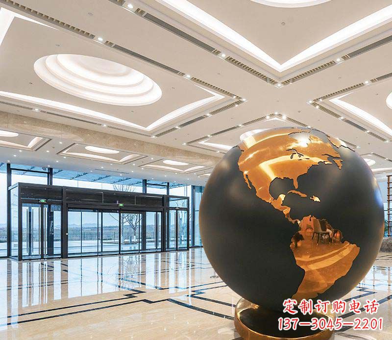 不銹鋼商場美陳地球儀景觀雕塑