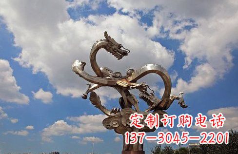 不銹鋼雙龍戲珠雕塑——千古傳說的藝術(shù)瑰寶