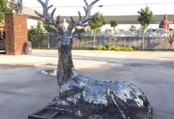 不銹鋼鏤空梅花鹿雕塑美麗傳統的象征