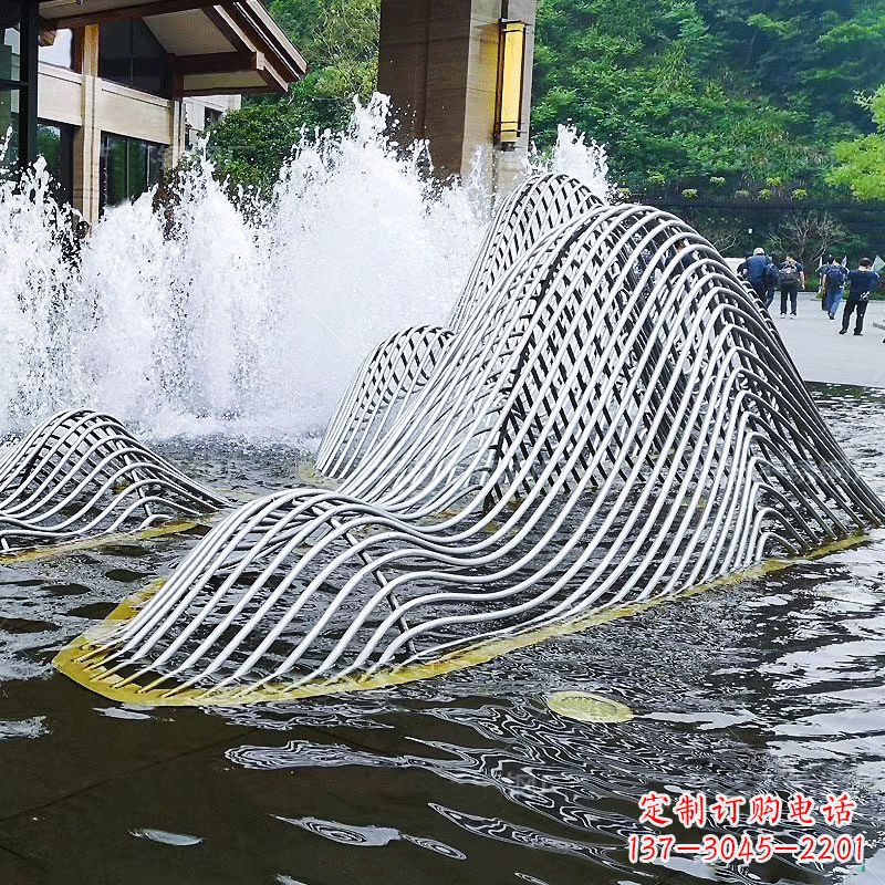 不銹鋼網格制作的假山雕塑