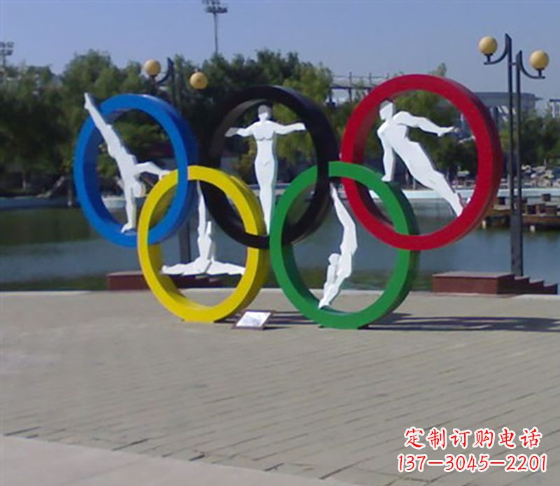不銹鋼五環運動雕塑