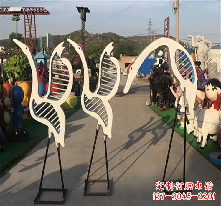 不銹鋼仙鶴雕塑 (2)