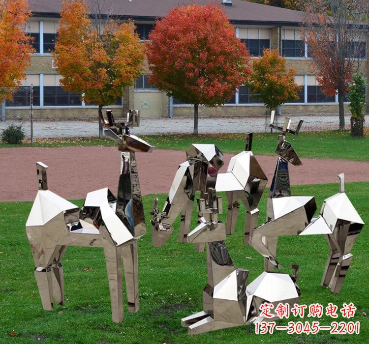 不銹鋼小鹿雕塑