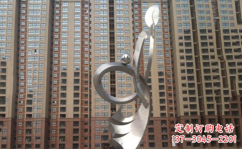 不銹鋼小區標志抽象雕塑