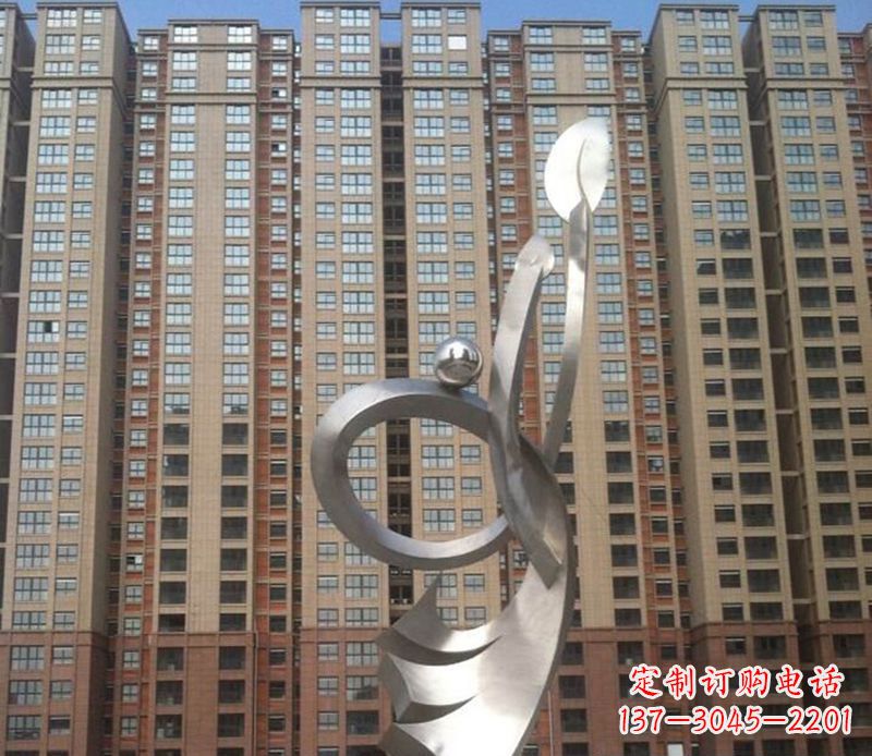 不銹鋼小區標志雕塑
