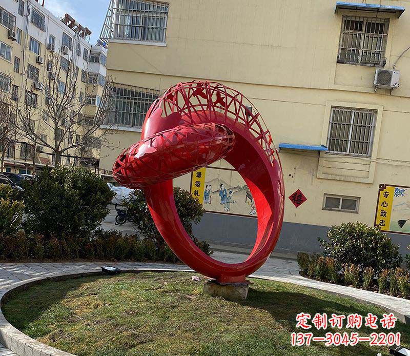 不銹鋼小區鏤空景觀雕塑