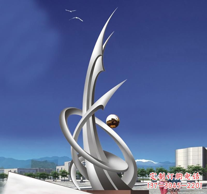 不銹鋼校園超越景觀標(biāo)志雕塑