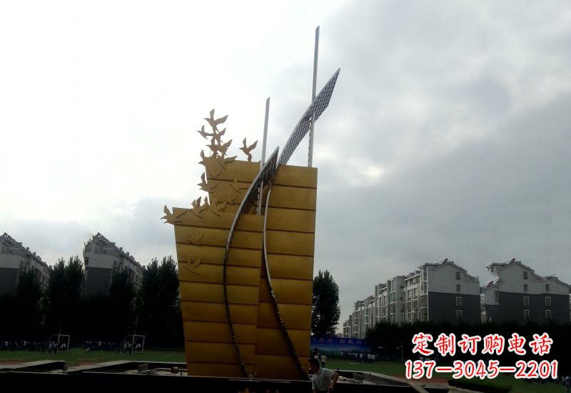 不銹鋼校園帆船雕塑引領新時代