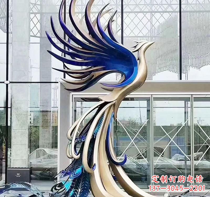 不銹鋼藝術鳳凰雕塑