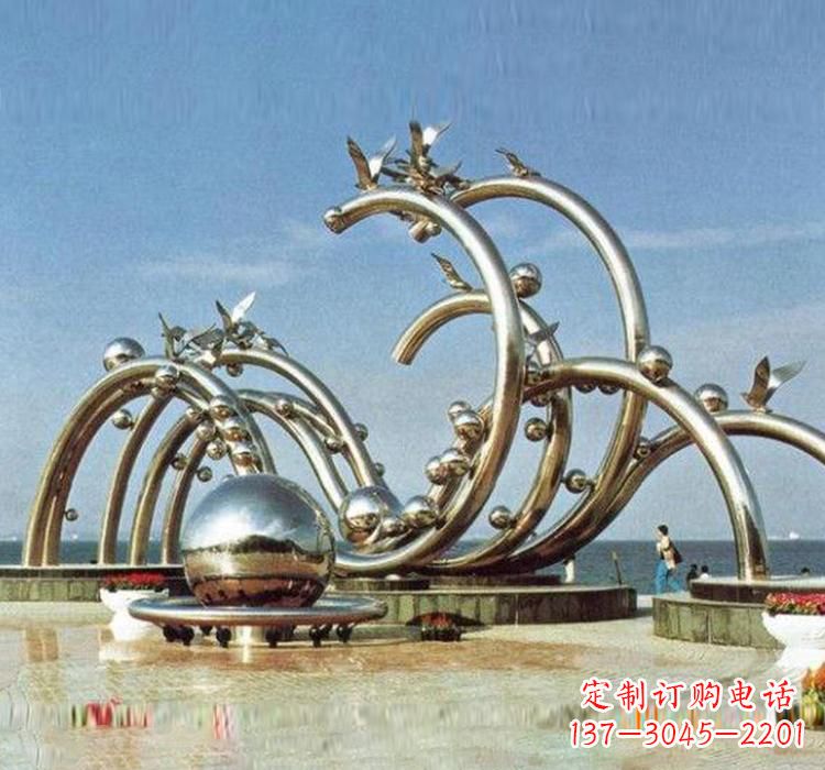 不銹鋼藝術景觀雕塑2