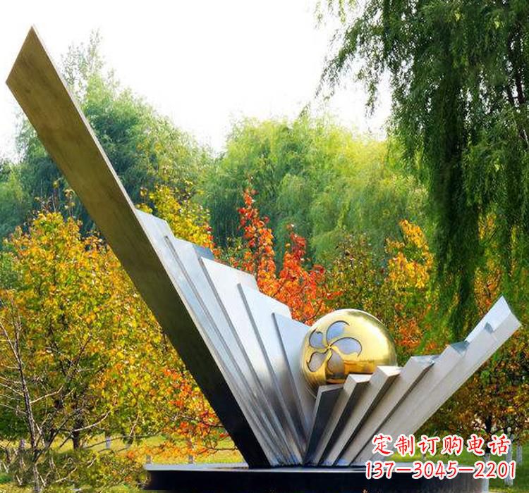 不銹鋼扇貝雕塑美麗的自然景觀