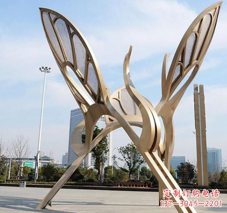 不銹鋼園林藝術仙鶴雕塑