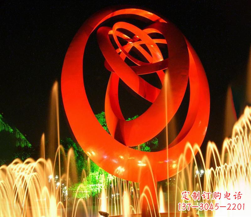 不銹鋼圓環抽象雕塑