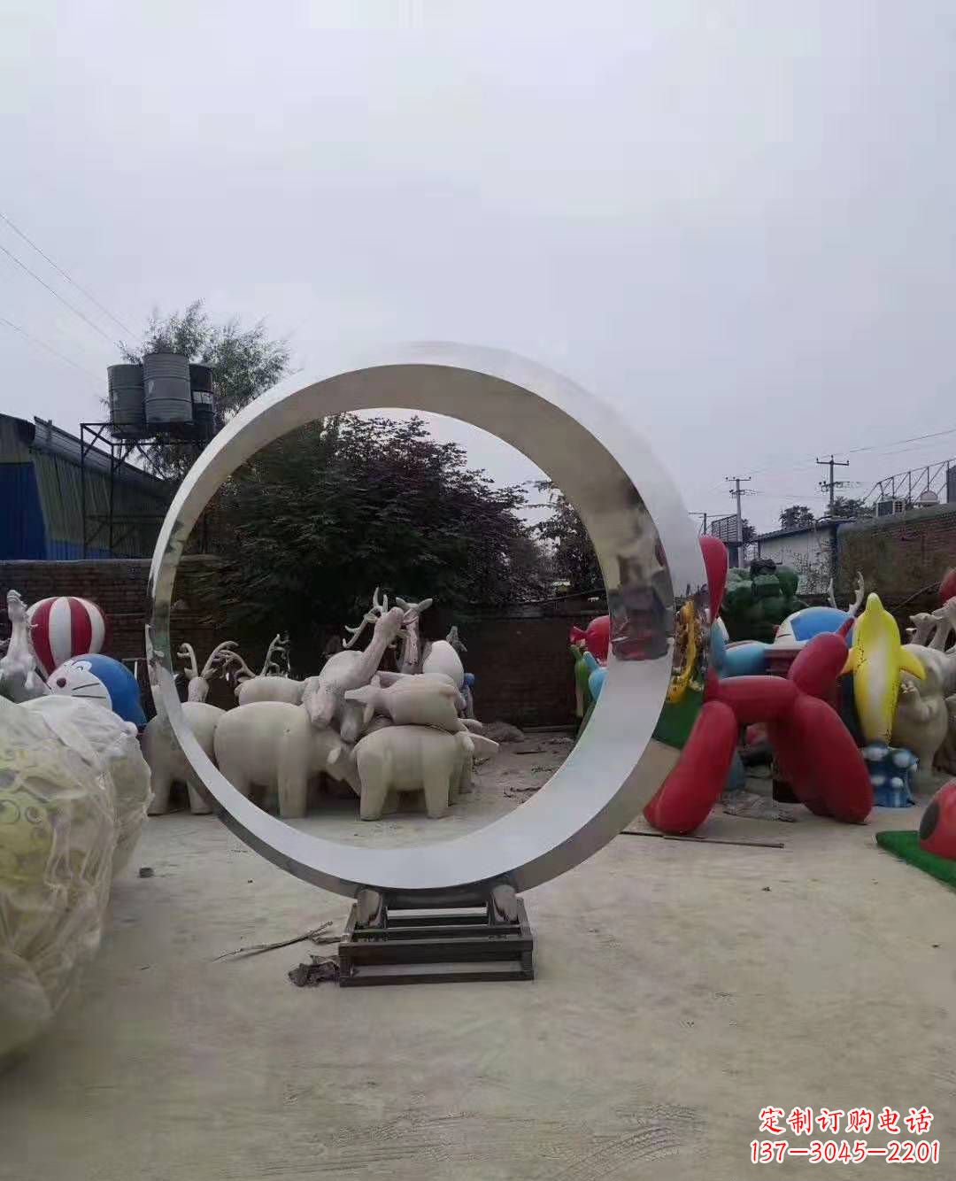 不銹鋼圓環雕塑廣場景觀雕塑戶外擺件