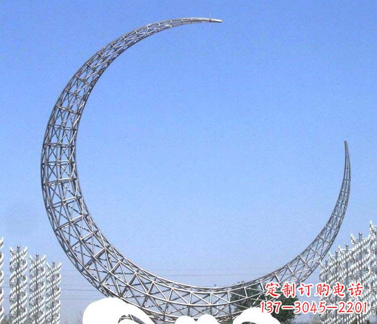 不銹鋼月亮雕塑1