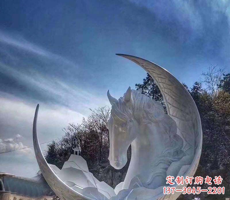 不銹鋼月亮動物雕塑