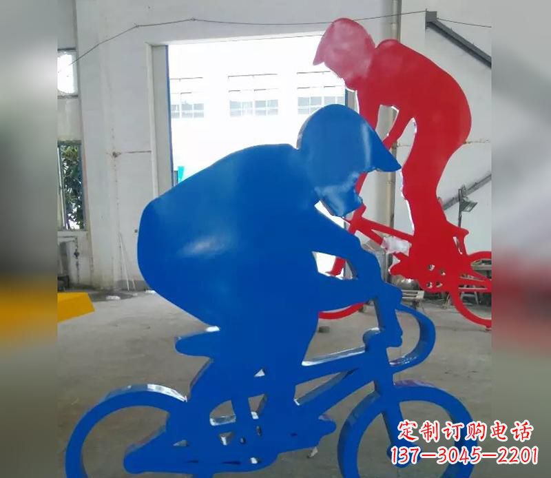 不銹鋼運(yùn)動(dòng)騎·精美自行車雕塑