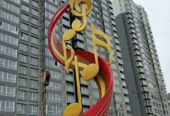 不銹鋼小區音符雕塑傳遞音樂的魅力