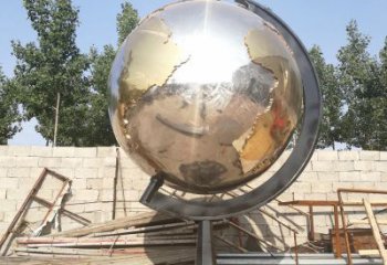不銹鋼校園地球儀雕塑校園精神體現