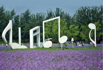 不銹鋼音符雕塑音樂與藝術的完美結合