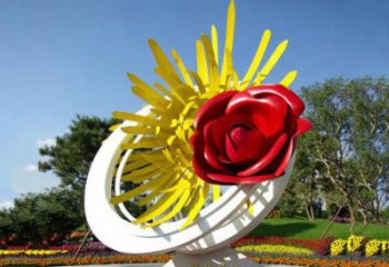 不銹鋼玫瑰花雕塑——給城市景觀帶來美麗
