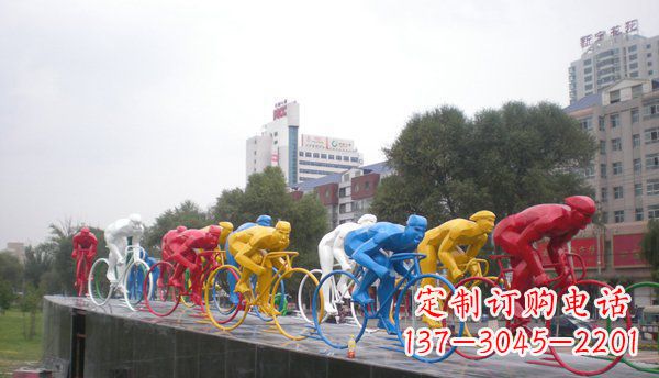 不銹鋼自行車雕塑激情與美感的結合