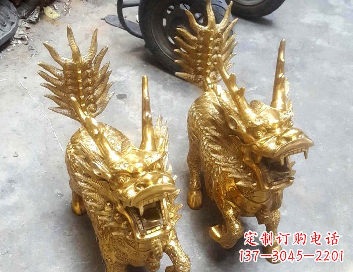 財富麒麟銅雕