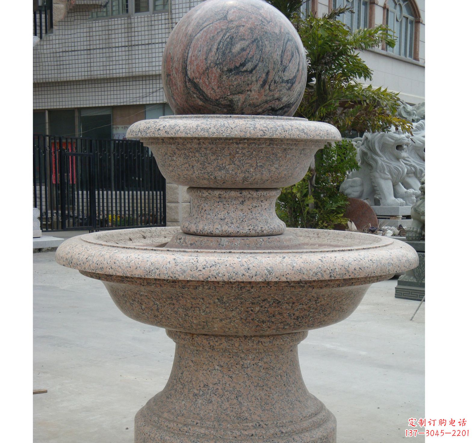 財源滾滾石雕風水球噴泉雕塑 (4)