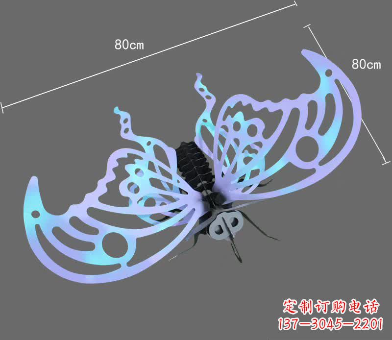 彩繪不銹鋼蝴蝶雕塑宛如夢幻般的藝術之作
