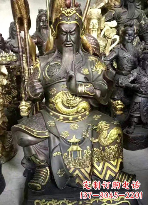彩繪關公神像
