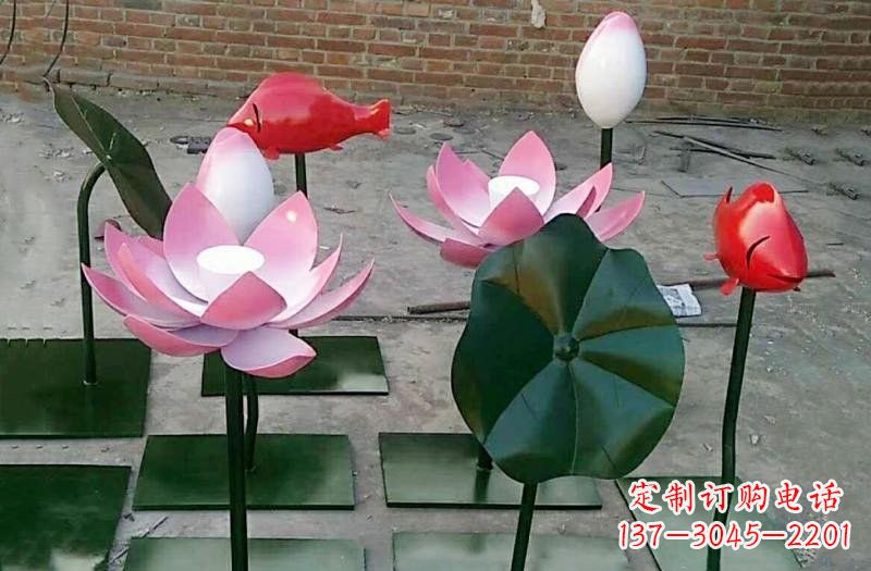 彩色不銹鋼鯉魚雕塑傳承古典文化的藝術之作