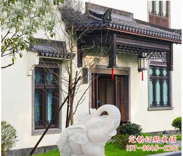 小象招財石雕——引領(lǐng)幸福的鑰匙