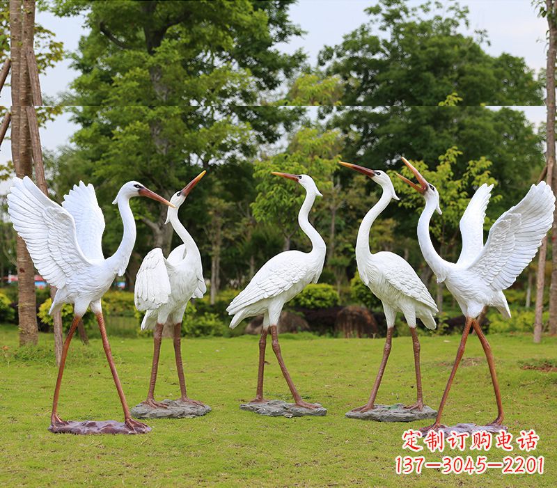 成品玻璃鋼仙鶴雕塑