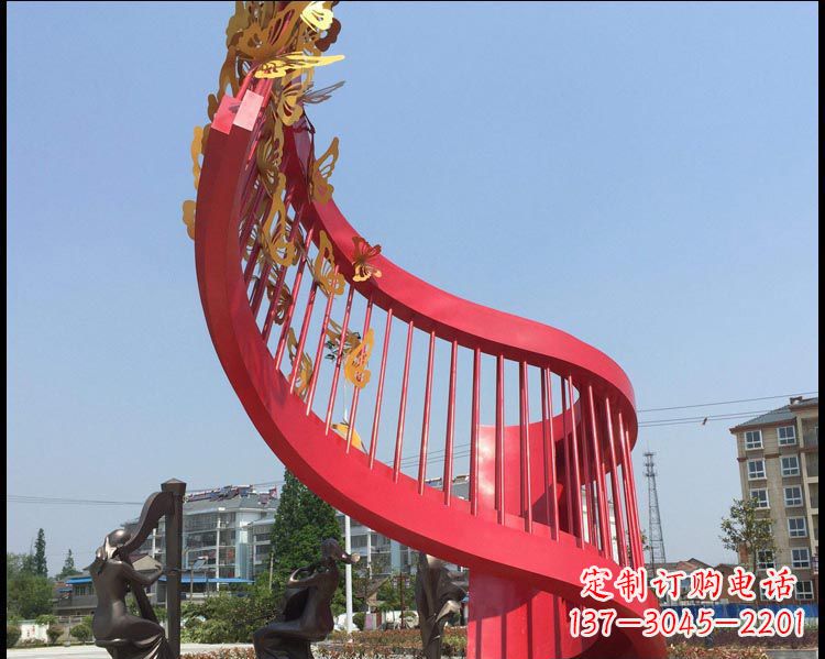 城市不銹鋼抽象創意紅色雕塑