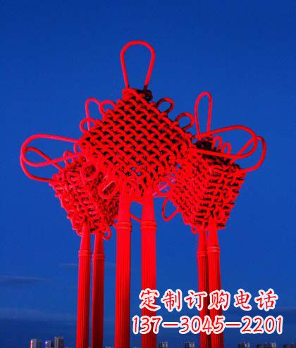城市大型不銹鋼中國結景觀雕塑