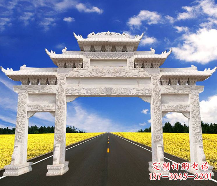 城市建筑牌樓石雕