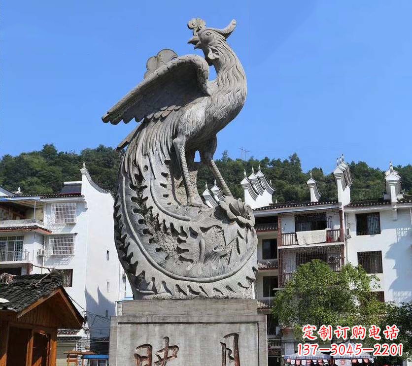 青石鳳凰雕塑富有文化底蘊的傳承