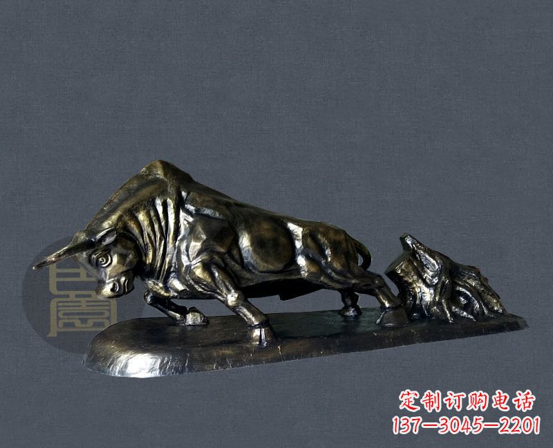 城市景觀拓荒牛銅雕