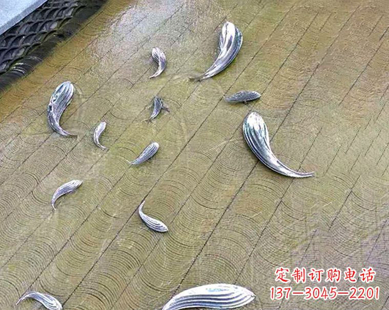 抽象不銹鋼小魚雕塑