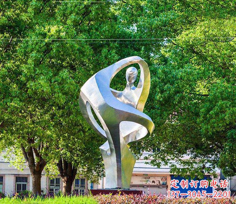 抽象人物握手公園景觀雕塑