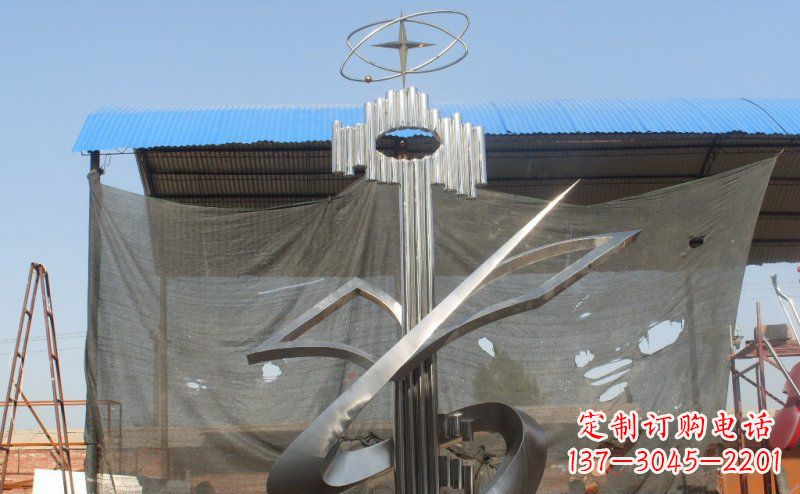 抽象鑰匙校園不-銹-鋼-雕-塑-