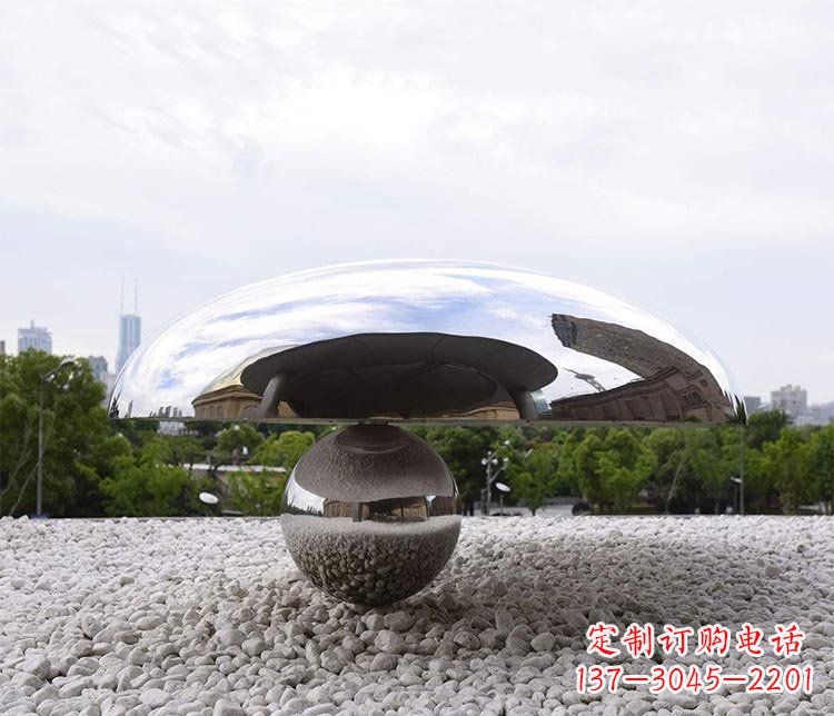 創意蘑菇不-銹-鋼-雕-塑-