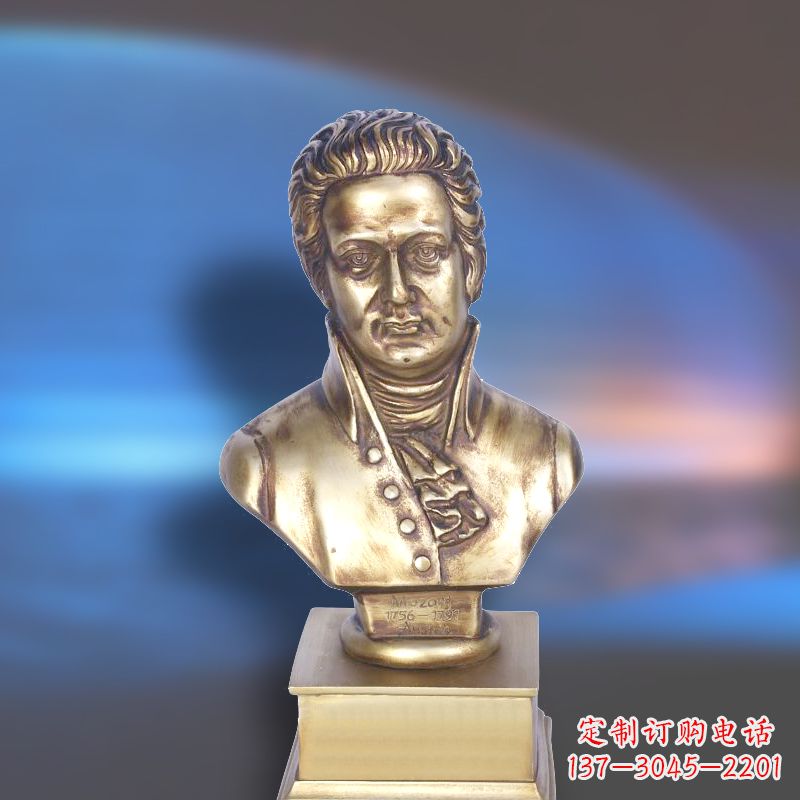 純銅雕塑 - 純銅/莫扎特/頭像 純銅雕塑 - 純銅/莫扎特/頭像
