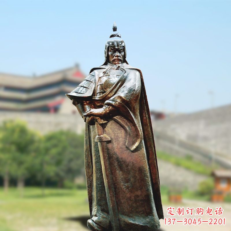 純銅鑄造中國歷史名將徐達(dá)雕塑