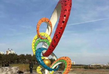 彩色不銹鋼圓環雕塑極致美學之精品